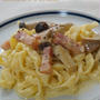 手打ちパスタでカルボナーラ