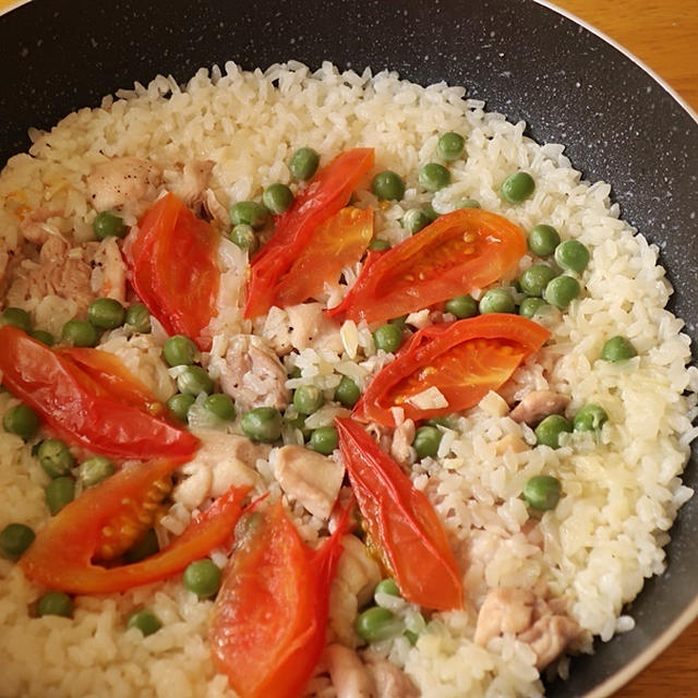 【洋風豆ごはん レシピ】フライパン1つででき、これだけで一食分の食事になるので手軽！