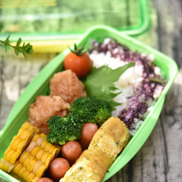 中学生男子弁当｜困った時の王道弁当｜唐揚げ・卵焼き・ウインナー（手抜きとも言う）