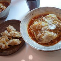 ふわふわ卵とキムチの餃子の四川風　味噌拉麺☆