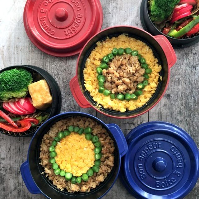 家族のテンションが上がるそぼろ弁当♪