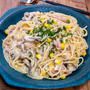 最強の組み合わせ「ツナとコーンのクリームパスタ」&「佐賀牛をすき焼きで食べる」