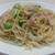 簡単♡空豆とベーコンのクリームチーズパスタ