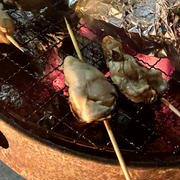 キャンプ飯　牡蠣の串焼きが美味しいのですよ。