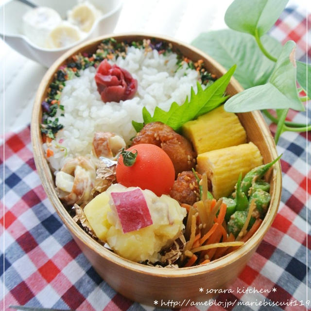 結び竹輪の練乳マヨ和え★とりから弁当