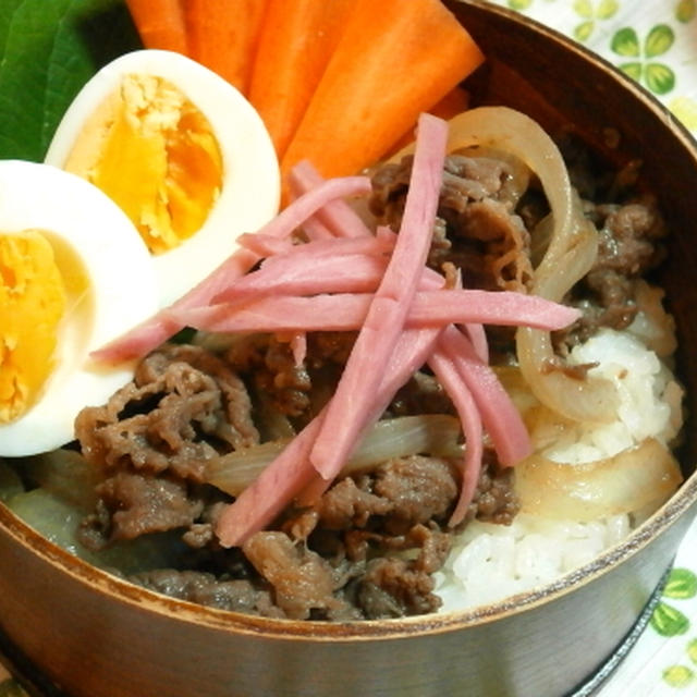 焼牛丼自家製紅生姜添え弁当