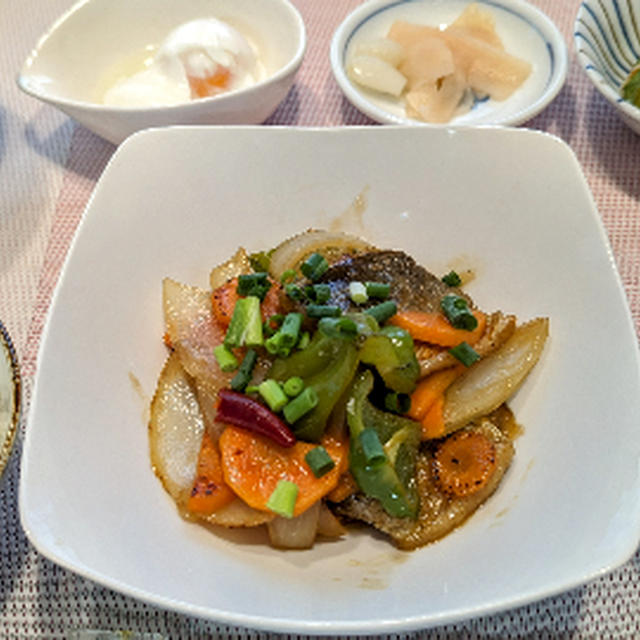 鯵と野菜の南蛮炒め