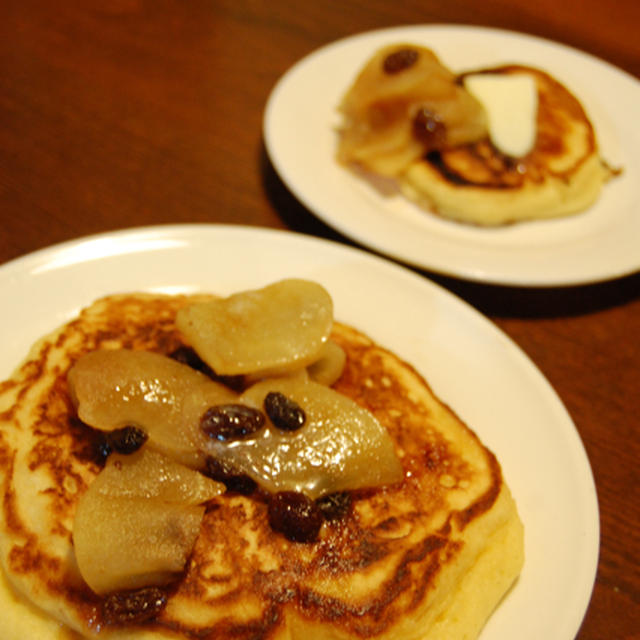 りんごのホットケーキ＆たい焼き