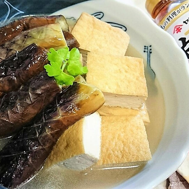 白だしで簡単☆焼き茄子と厚揚げのさっと煮♪
