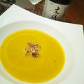 日本酒とフランスワインを日本の秋で味わいつくす、四万十かぼちゃの冷製スープからの