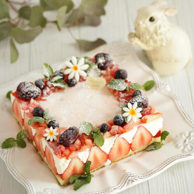 * 苺のレアチーズケーキ♪
