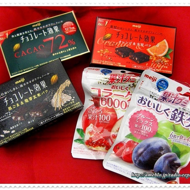 お菓子を食べて健康に？！高カカオチョコと果汁グミ（明治）