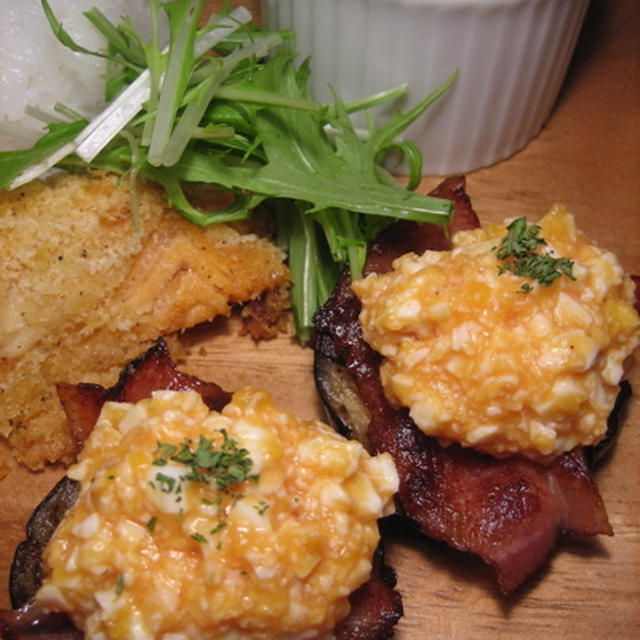 茄子とカリカリベーコンのさっぱりタルタルソース