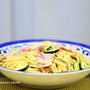 「ハムとズッキーニのチーズパスタ」＆「お疲れのちょこっと焼き鳥」