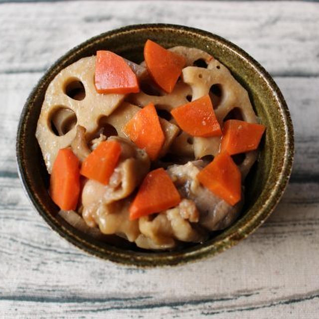 レンジであったか常備菜。蓮根と鶏肉のほっこり煮