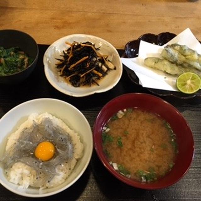 小鮎の天ぷらで定食