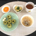 【離乳食完了期〜幼児食】お子様ランチ♡小松菜とバナナの蒸しドーナツ&カブと豚団子のスープ