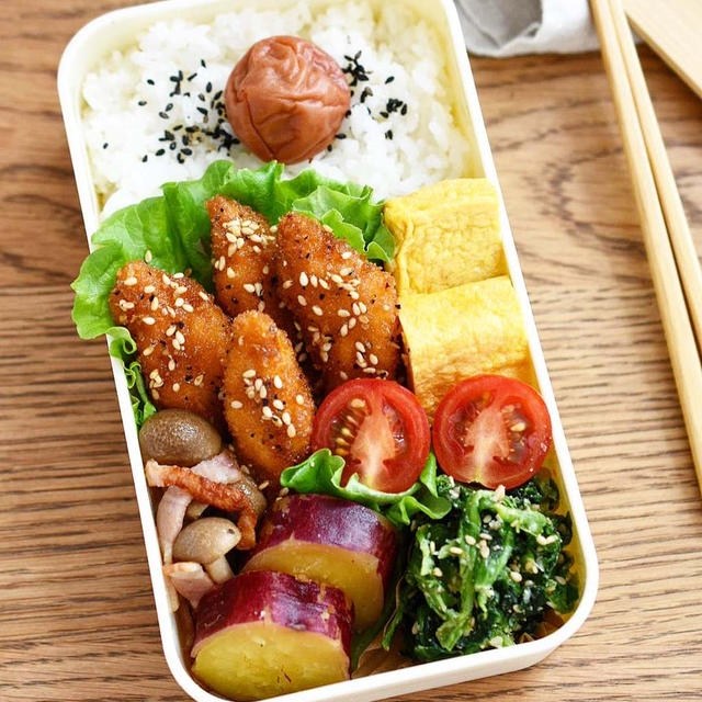 衣付け簡単【甘辛黒こしょうチキン弁当】#pr