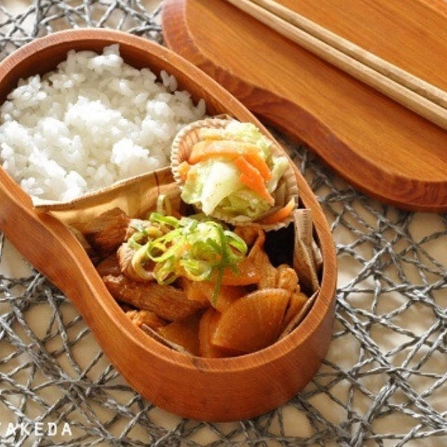 ”【節約弁当】大根がおいしい季節になりました♪豚肉と大根のピリ辛炒め弁当”