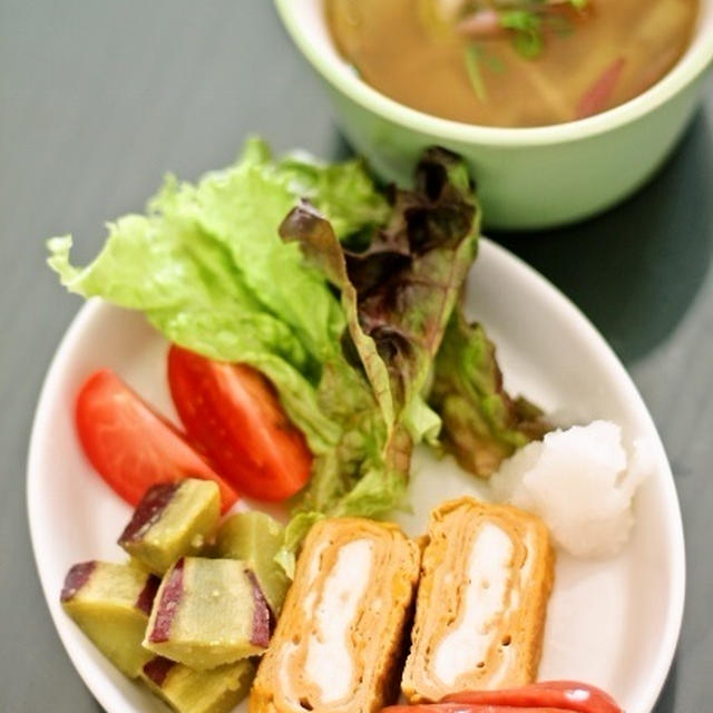 イカとミョウガの和風パスタ / お兄ちゃんが作ってくれた朝ご飯