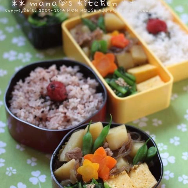 大好き肉じゃが弁当　☆　一汁三菜♪