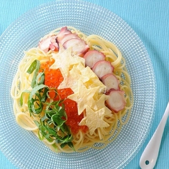 七夕に♪天の川パスタ【海鮮の冷製パスタ】