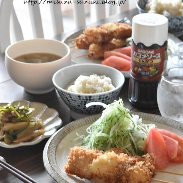串カツで晩ごはん