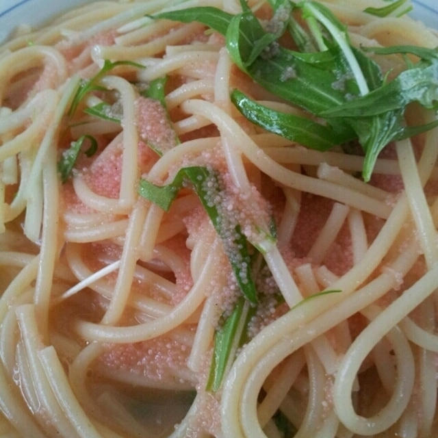お昼 『たらこと水菜のパスタ』