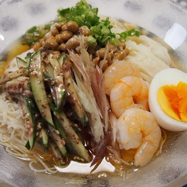 しそ梅きゅうりでさっぱり♡ぶっかけ素麺