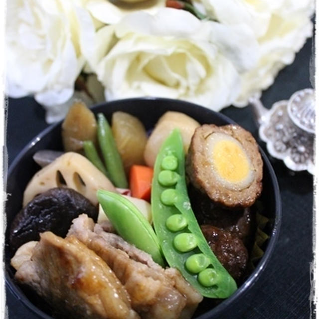紫の白菜とカブのスープ、風邪引きませんように～　DK君のお弁当