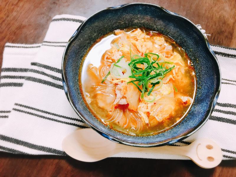 白菜トロトロ〜春雨キムチスープ〜‪(*ˊᵕˋ* )✩.*˚