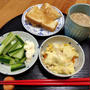 炒り豆腐チーズときゅうりとトースト