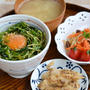 残り置きをリメイクして　一汁二菜のお昼ごはん