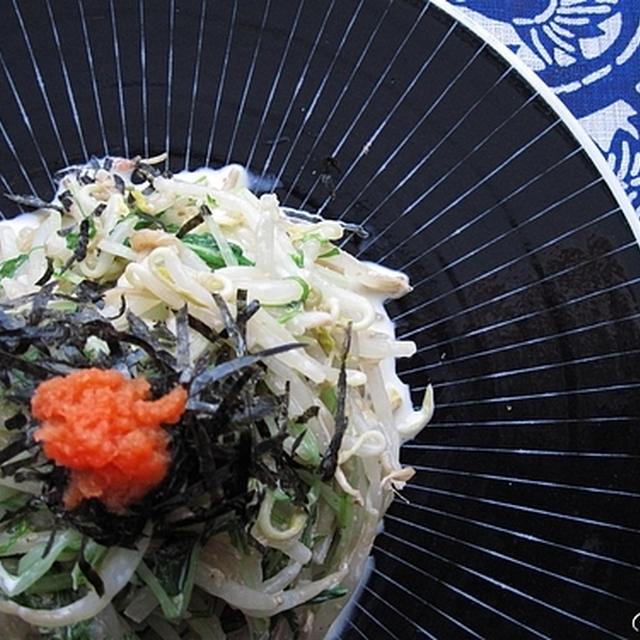 もやしと水菜の胡麻マヨサラダ