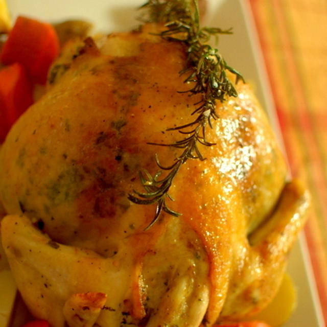 Happy Thanksgiving 鶏のハーブ丸焼き♪Herb-Roasted Chicken