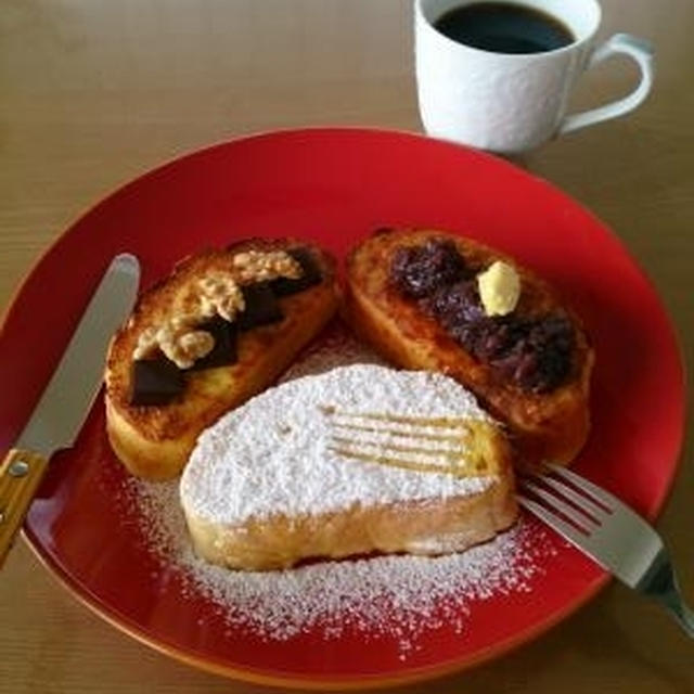 フレンチトーストで朝ごはん～♪ぜんざい♪