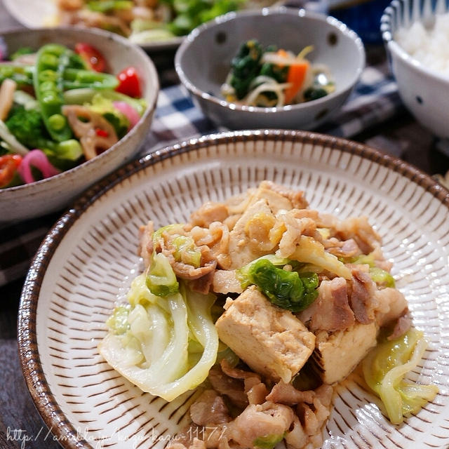 夜カフェ☆豚肉と焼き豆腐の味噌炒め(レシピ)倉敷美観地区風景