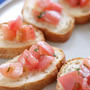 簡単おつまみ！塩トマトのブルスケッタ！トマト嫌いな子たちが美味しい！と食べたよ【ボーソー米油部】