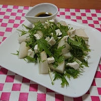バルサミコドレッシングで☆彡 梨と水菜のサラダ