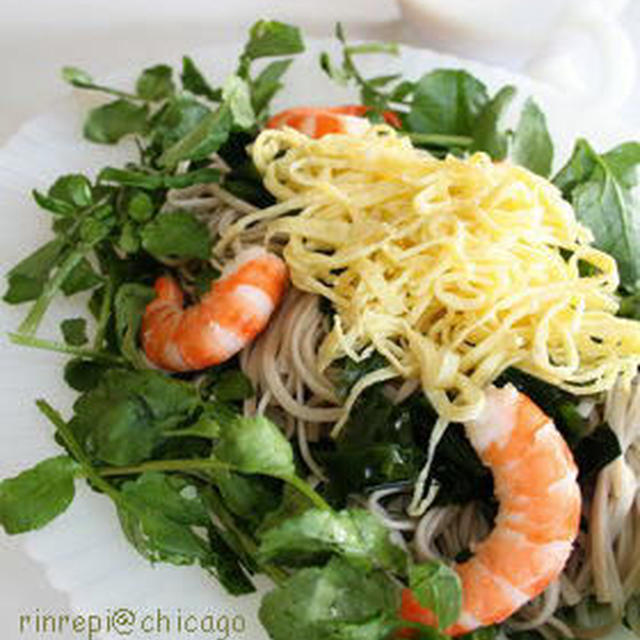 シトラスドレッシング　サラダ蕎麦