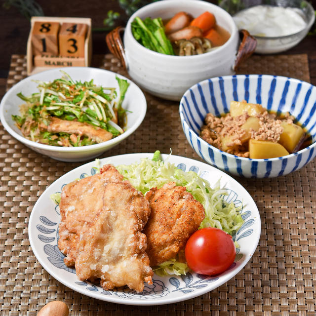 ３月１３日　フライドチキンで晩ごはん