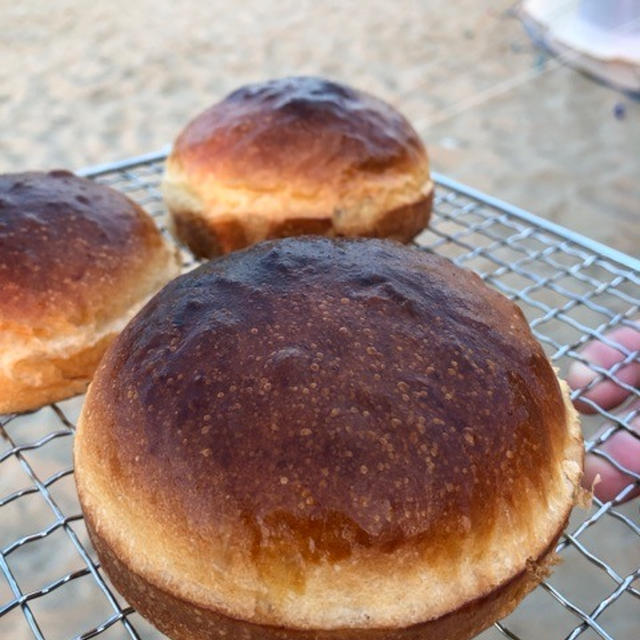 夏海キャンプ！砂浜でパン作り！ダッチオーブンでバンズパン焼きました！