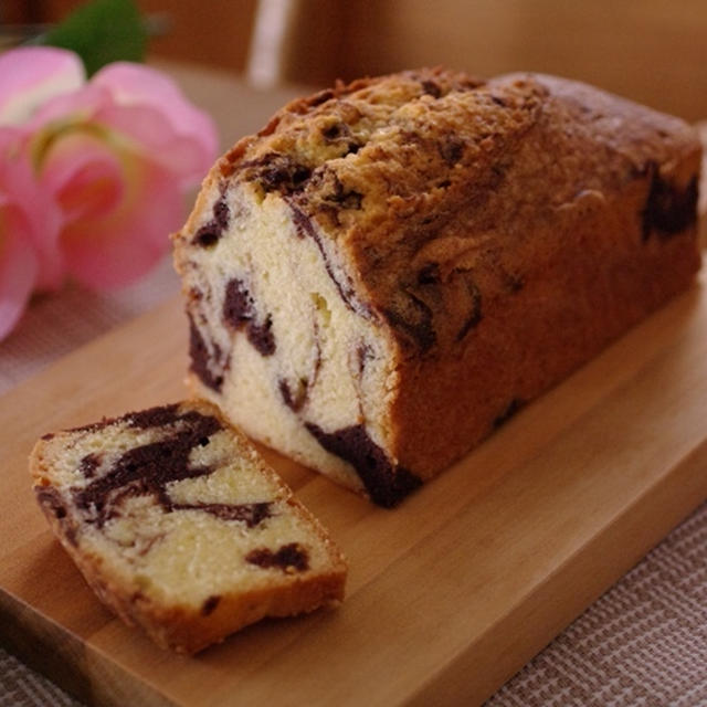 簡単ココアのマーブルパウンドケーキ☆フーディストノートに掲載ありがとうございます
