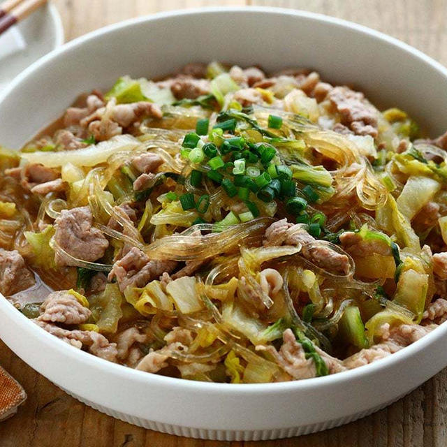 豚肉と白菜の春雨煮