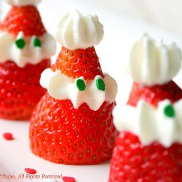 Strawberry Santas with Sherry Cream苺サンタクロース