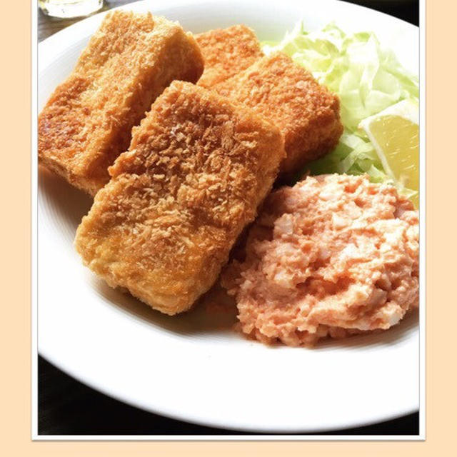 毎月25日はマリンフードの日♪『高野豆腐カツのたらこタルタルソース添え』