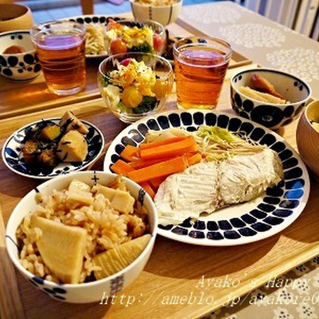 筍ご飯定食の晩ごはん