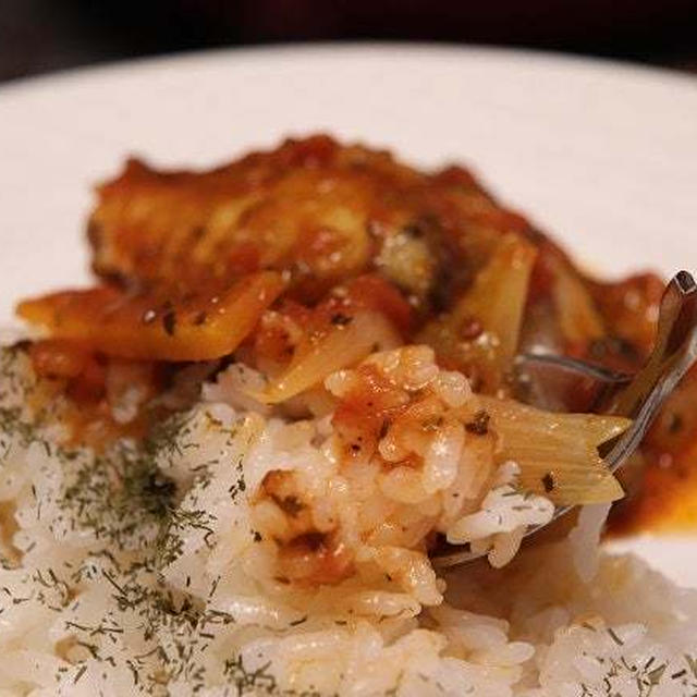 ★大人のチキントマトめし・#本日のおうちごはん