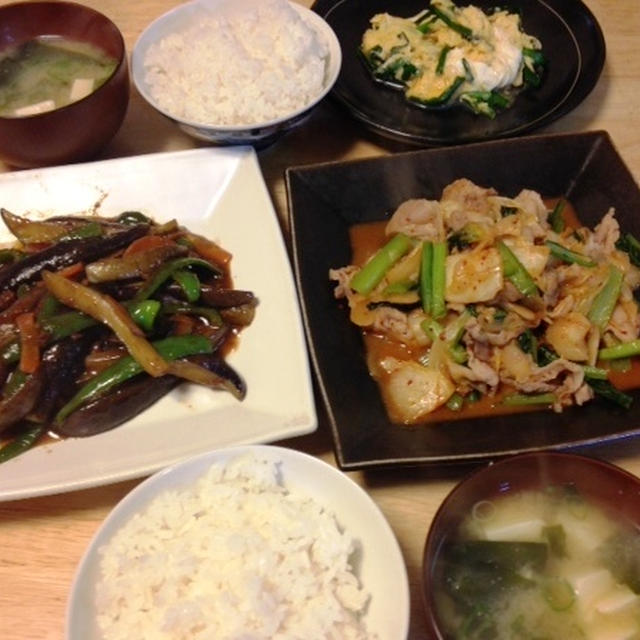 昨夜は豚キムチなど～