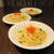 鮭とイクラの親子パスタ　＆　帆立のバターソテー